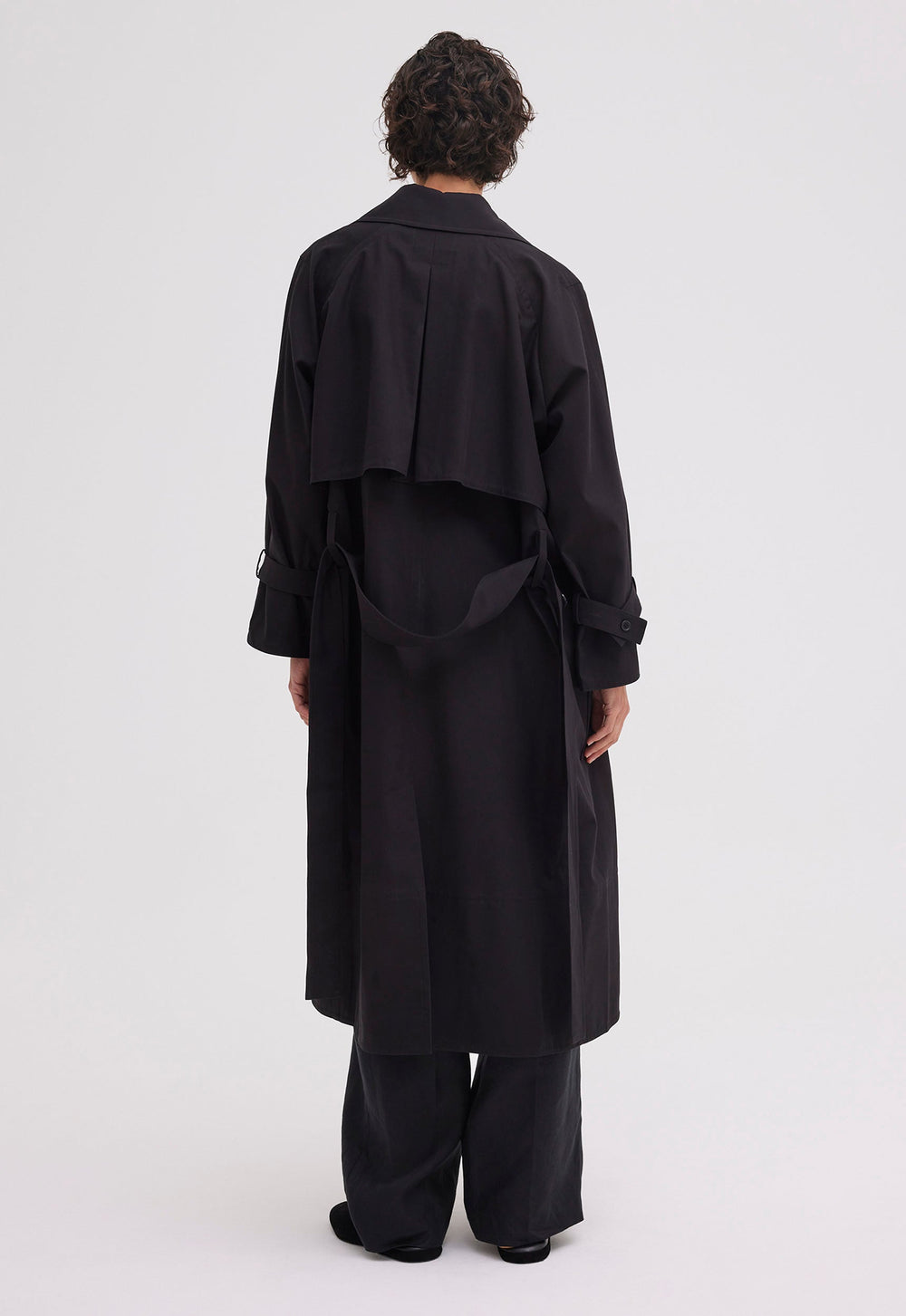 Jac+Jack SHELTER COTTON TWILL TRENCH in Black
